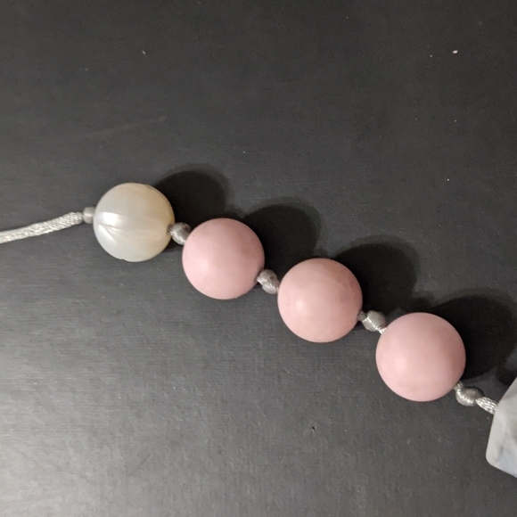 Itzy Ritzy Grey White Pink Silicone Teething Necklace - Grey White Pink - Picture 4 of 4